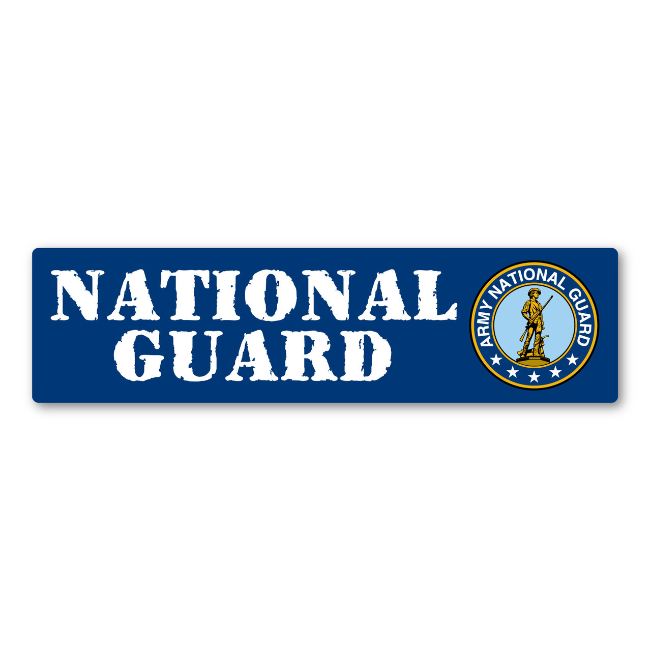 Made In USA National Guard Bumper Strip Magnet (2.88" x 10.88")