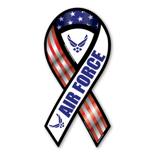 Made In USA Air Force Red, White And Blue 2-in-1 Ribbon Magnet (8" x 3.88")