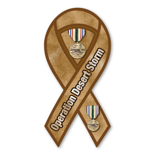 Made In USA Operation Desert Storm 2-in-1 Ribbon Magnet (8" x 3.88")