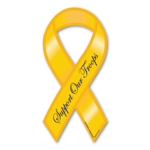 Made In USA Support Our Troops Ribbon Magnet (8" x 3.88")