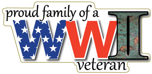 Made In USA Proud Family Of A WWII Veteran Magnet (2.88" x 6")