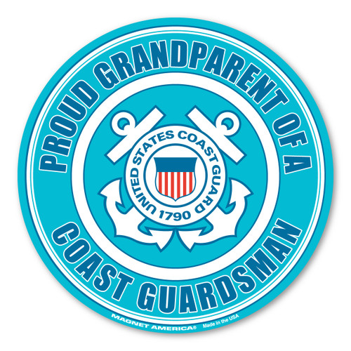 Made In USA Proud Grandparent Of A Coast Guardsman Magnet (5" x 5")