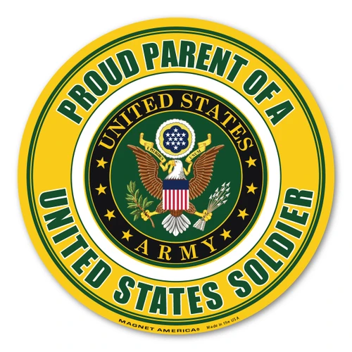 Made In USA Proud Parent Of A U.S. Soldier Circle Magnet (5" x 5")
