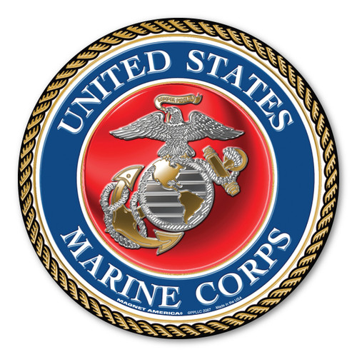Made In USA USMC Seal Magnet (5" x 5")