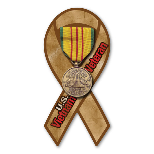 Made In USA Vietnam Veteran Service Mini Ribbon Magnet (4" x 2")