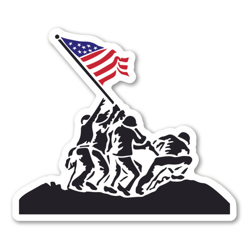 Made In USA Iwo Jima Small Indoor Magnet (3.5" x 3")