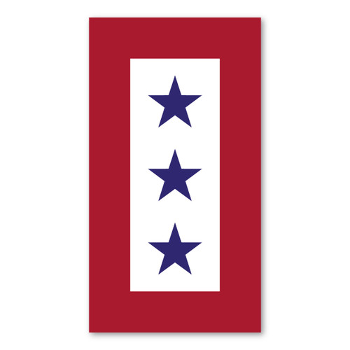Made In USA Blue Star Service Flag (3 Star) Magnet (5.5" x 3")