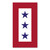 Made In USA Blue Star Service Flag (3 Star) Magnet (5.5" x 3")