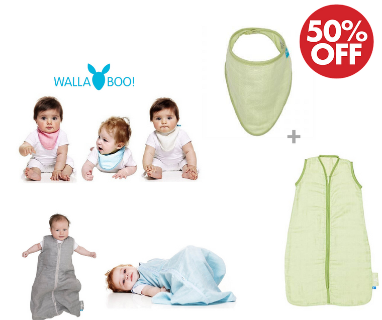 เด็กแรกเกิด Baby Care Gift Set(2 pcs): Wallaboo Baby Bib+Sleep bag
