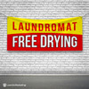 Laundromat Free Drying Banner - Red/Yellow