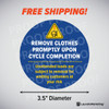 Remove Clothes Promptly Upon Cycle Completion - Sold in Packs of 12