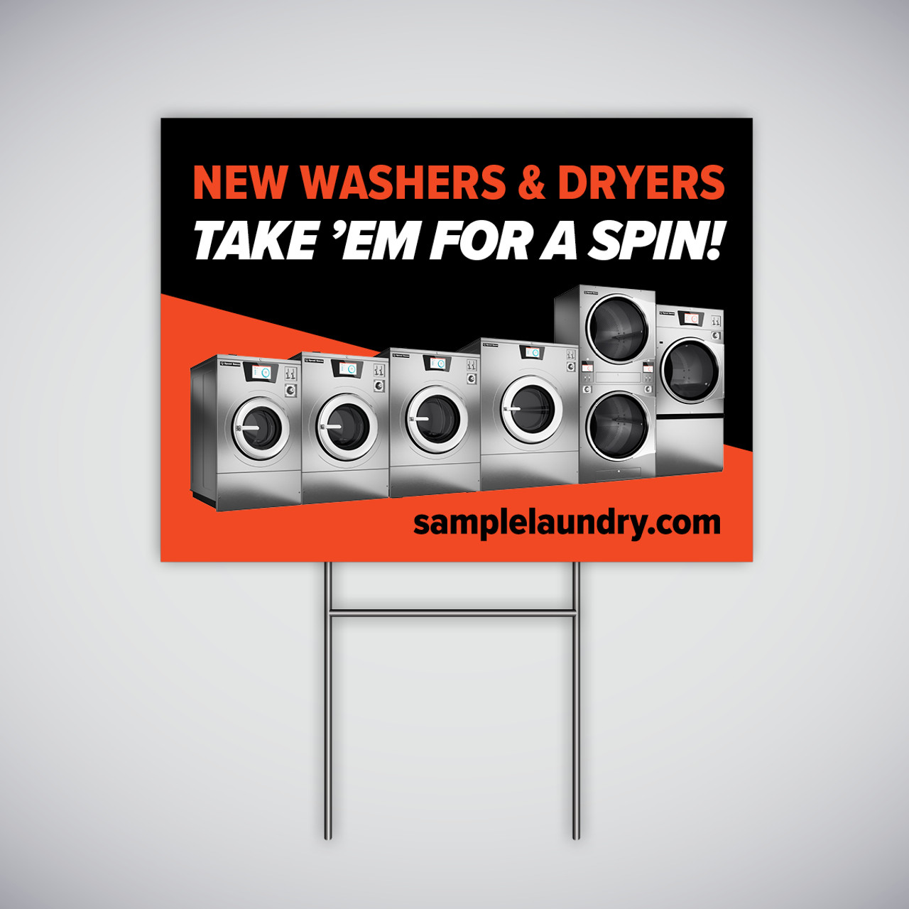 Laundromat Retool New Equipment Advertising Sign