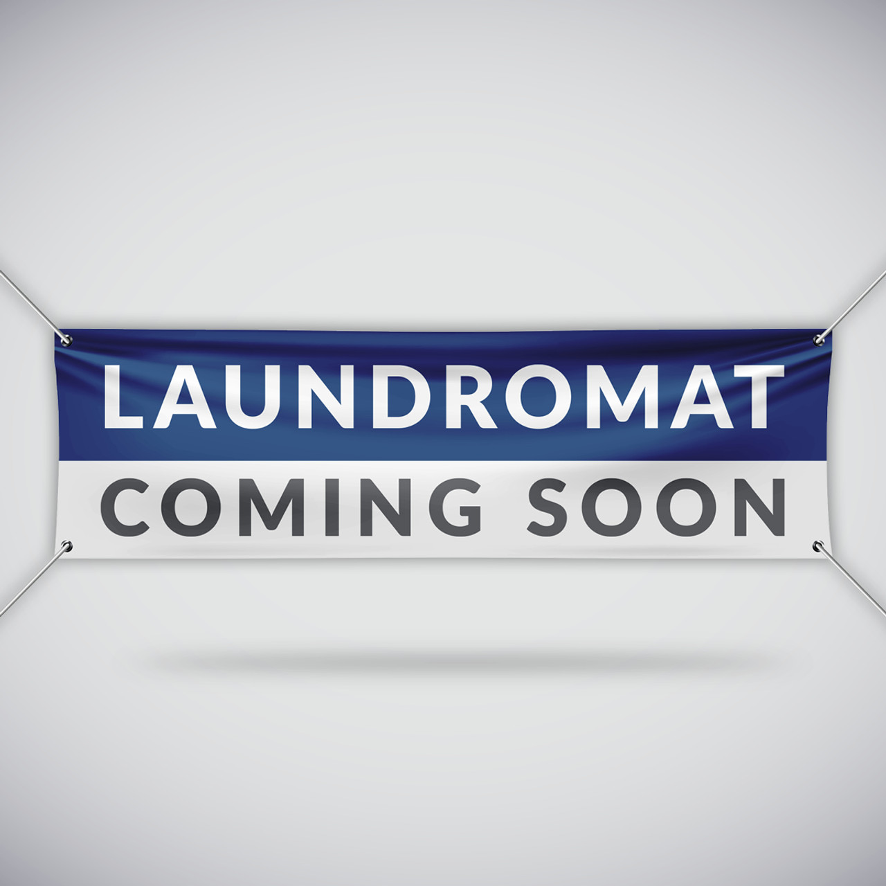 Laundromat Coming Soon Banner - Blue