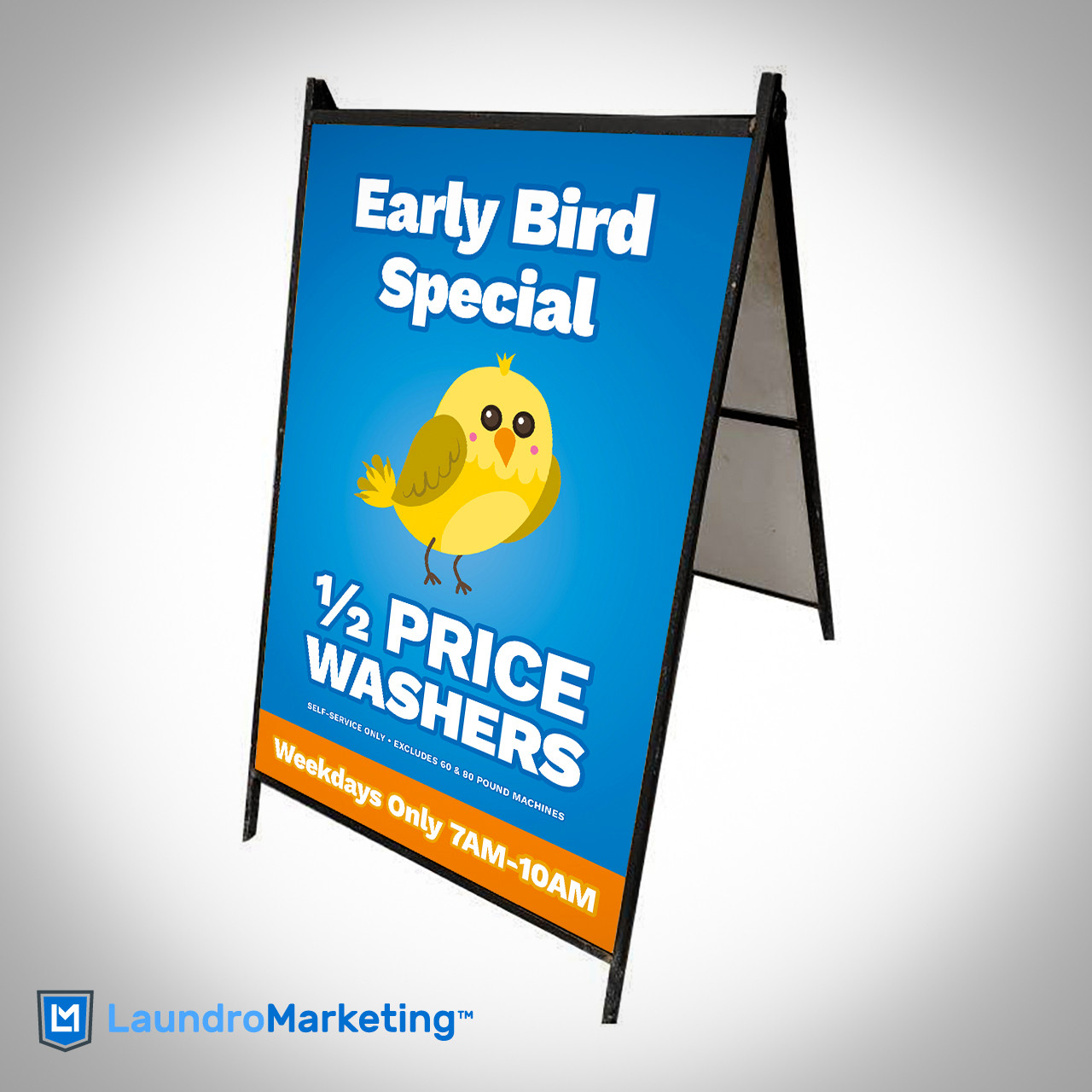 A-Frame Sandwich Board Sign 24x36 Custom Graphic Design