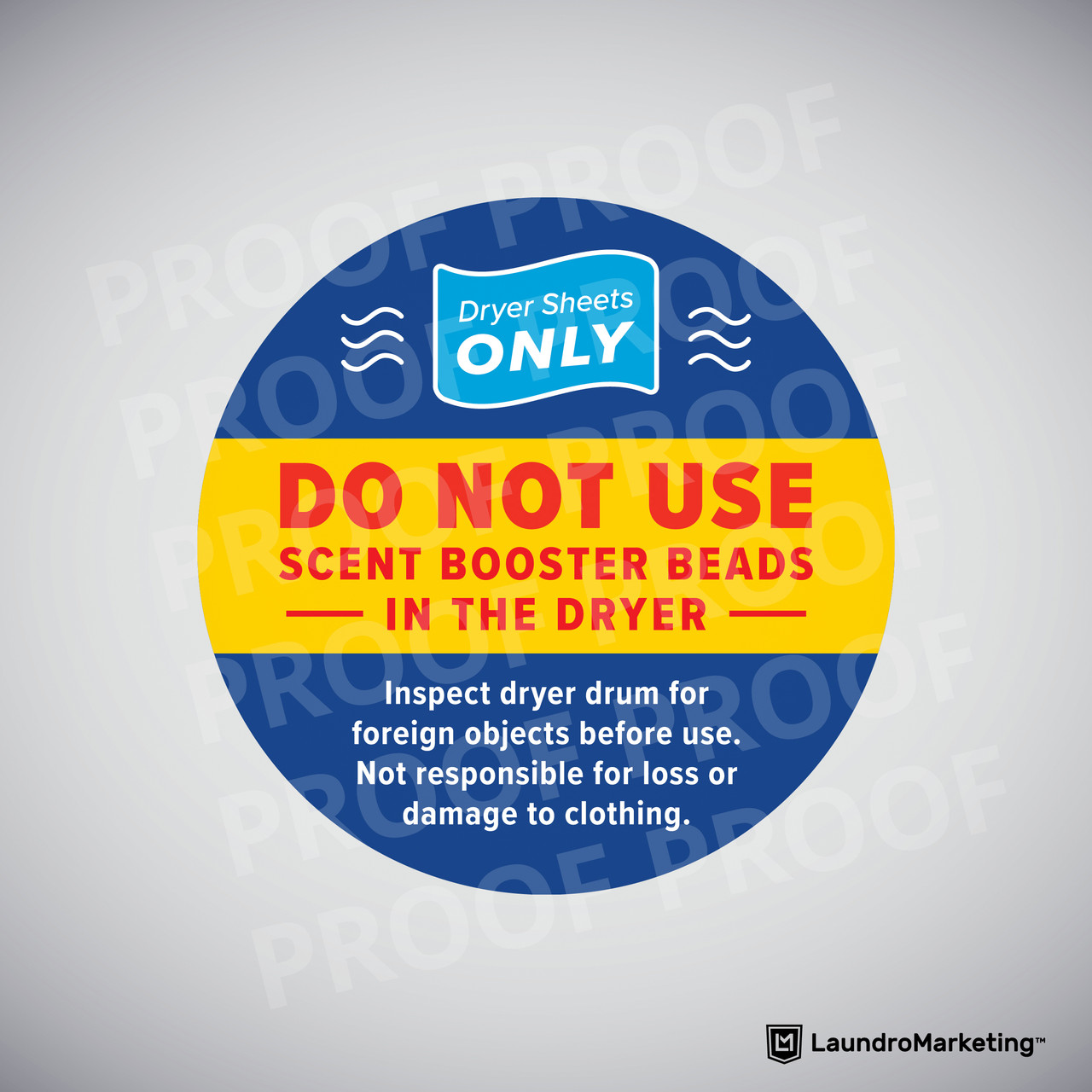 Do Not Use Scent Booster Beads in the Dryer Decal - Pack of 12