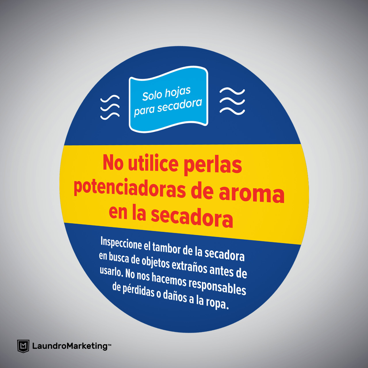 Do Not Use Scent Booster Beads in Dryer - Spanish Text