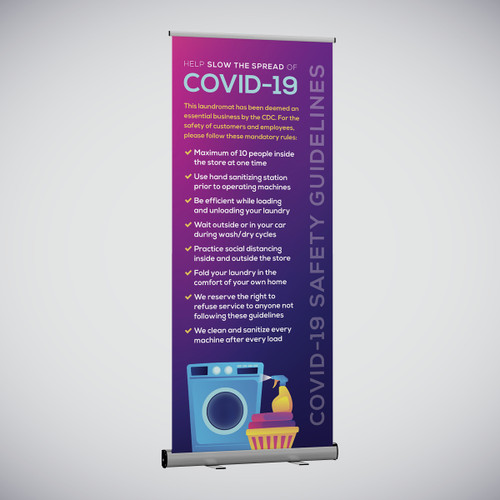 Custom Laundromat Banner Stand Economy