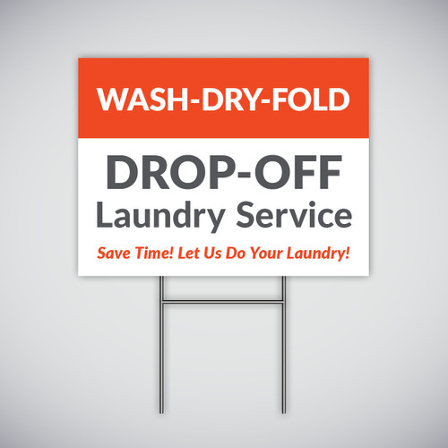 Laundromat Drop-Off Service Yard Sign - Red