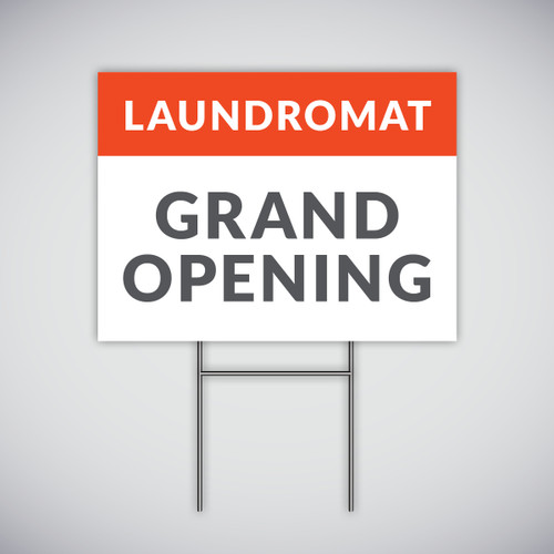 Laundromat Grand Opening Yard Sign - Red