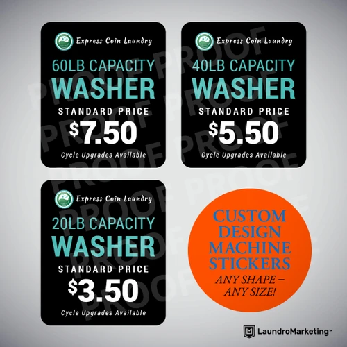 Coin Laundry Stickers 7mil Vinyl