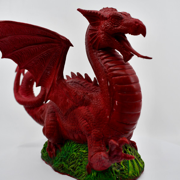 Y Ddraig Goch  (The Red Dragon of Wales) - Hand cast Statue