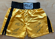 George Foreman, Ken Norton, Leon Spinks, Shavers, Bruno Signed Boxing Trunks