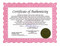 Certificate of Authenticity
