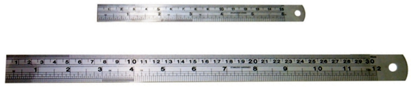 6426 - 12" DOUBLE SIDED STAINLESS STEEL RULER 