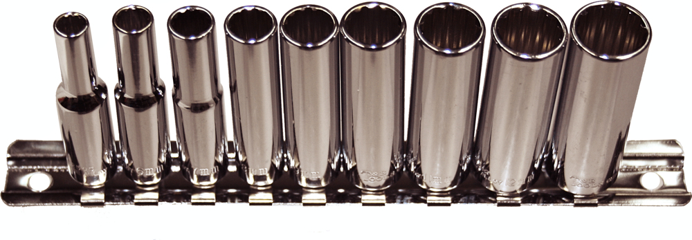 10-Piece 1/4" Drive 12 Point Deep Metric Sockets - 92510
