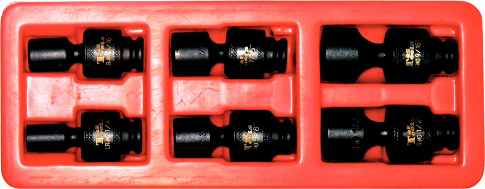 97246 - 6 Pc 1/4" Dr. SAE Impact Universal Sockets