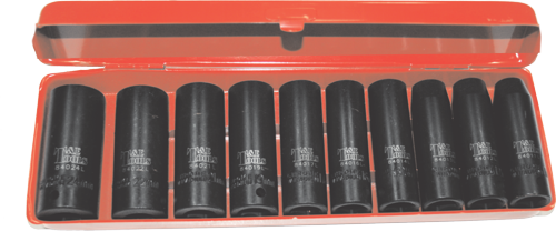 10 PC1/2" DRI METRIC DEEP IMPACT SOCKET SET - 98410L