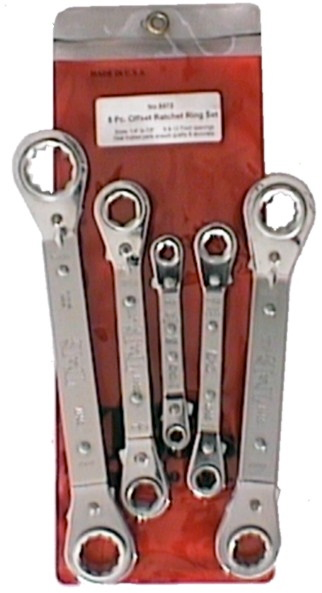 5572 - 5Pc. SAE Offset Ratchet Ring Set (12 Pt.)