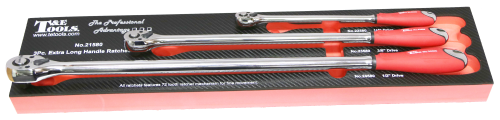 3Pc Extra Long Ratchet Set - 21580