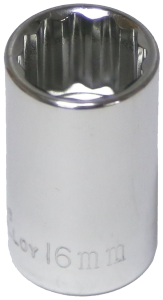 54316 - 16mm x 1/2" Drive Standard Socket (12 Point)