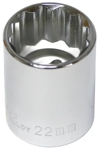 54322 - 22mm x 1/2" Drive Standard Socket (12 Point)