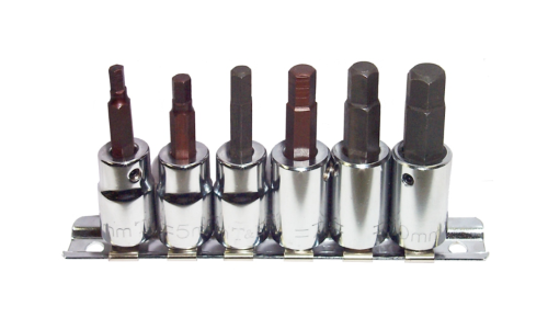 4mm, 5mm, 6mm, 7mm, 8mm, 10mm In-Hex Sockets 3/8" Drive x 50mm Long