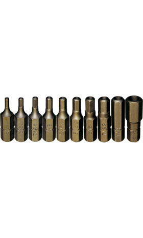 91110 -  10 PC 1/4" HEX INSERT BIT SET