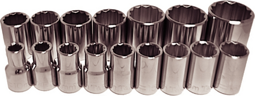 94316 - 16 Pc, 1/2" Dr. 12 Pt. Metric Socket Set