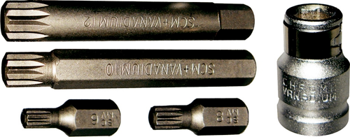 CL145-1 - 5Pc. Triple Square (Multi-Spline) Insert Bits