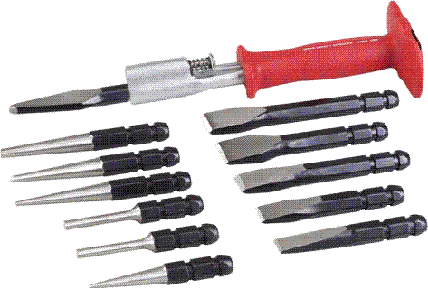 J8413 - 13 Piece Interchange Punch & Chisel Set