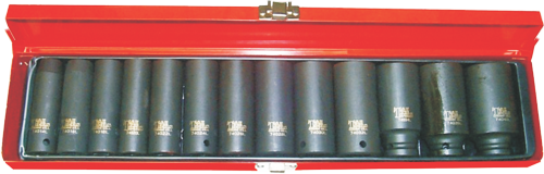 13 PC 1/2" DR METRIC DEEP IMPACT SOCKET SETS - 98413L