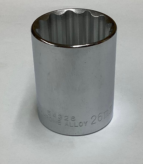 54326 - 26mm x 1/2" Drive Standard Socket (12 Point)