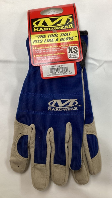 Extra small blue hardware gloves