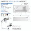 Transolid UATLN603215-L-BN Unity 60-in x 32-in x 15-in Alcove Acrylic Bathtub Kit With Left Hand Drain, White/Brushed Nickel