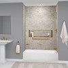 Transolid UATLN603215-R-CB Unity 60-in x 32-in x 15-in Alcove Acrylic Bathtub Kit With Right Hand Drain, White/Champagne Bronze