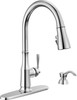 Delta 19877Z-SD-DST Capertee Single Handle Pull Down Kitchen Faucet with Soap Dispenser and ShieldSpray Technology, Chrome