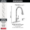 Delta 19877Z-SD-DST Capertee Single Handle Pull Down Kitchen Faucet with Soap Dispenser and ShieldSpray Technology, Chrome