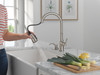 Delta 19877Z-SPSD-DST Capertee Single Handle Pull Down Kitchen Faucet with Soap Dispenser and ShieldSpray Technology, Spotshield Stainless
