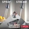Delta 9197-AR-PR-DST Cassidy Single Handle Pull Down Kitchen Faucet, Lumicoat Arctic Stainless