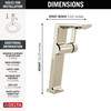 Delta 799-PN-PR-DST Pivotal Single Handle Vessel Bathroom Faucet, Lumicoat Polished Nickel